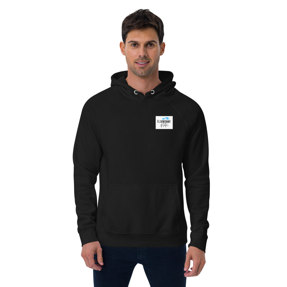 Barefoot Artes Logo Unisex eco raglan hoodie