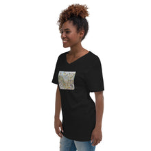 Load image into Gallery viewer, Alice&#39;s Wonderland Cat Unisex Short Sleeve V-Neck T-Shirt
