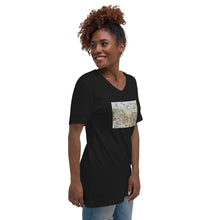 Load image into Gallery viewer, Alice&#39;s Wonderland Cat Unisex Short Sleeve V-Neck T-Shirt

