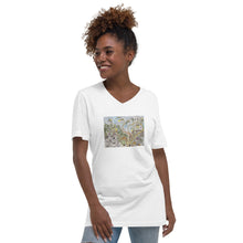 Load image into Gallery viewer, Alice&#39;s Wonderland Cat Unisex Short Sleeve V-Neck T-Shirt
