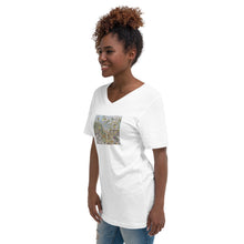 Load image into Gallery viewer, Alice&#39;s Wonderland Cat Unisex Short Sleeve V-Neck T-Shirt
