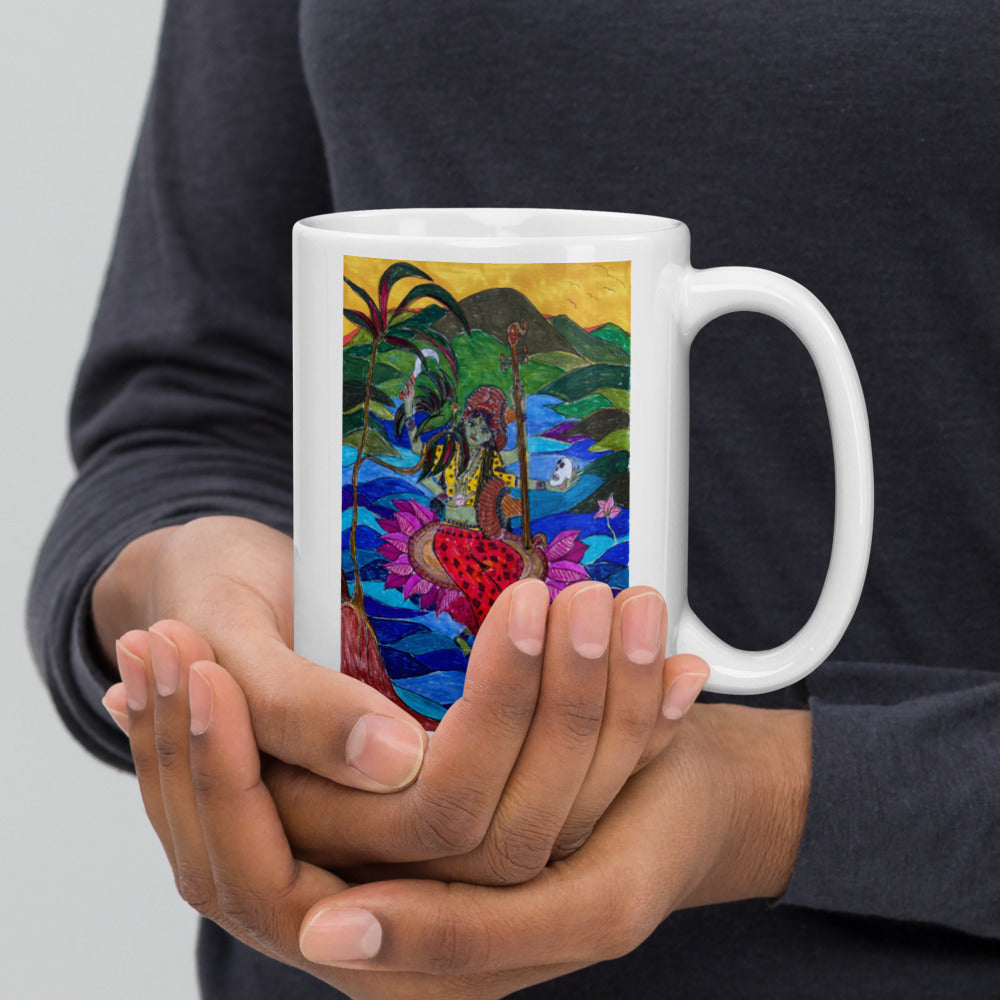 Matangi Devi White glossy mug
